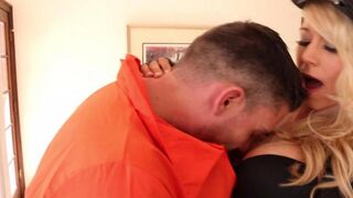 A criminal on the run gets fucked by a hot police officer