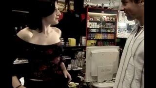 Quick sex with a hot saleswoman who works right at the counter
