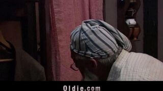 An old man punished his granddaughter for disrespect through spanking