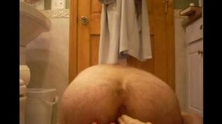 Rubber cock in my ass hole - homemade style