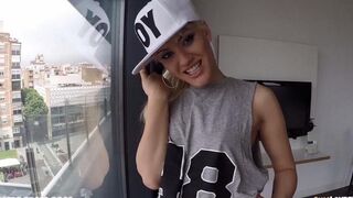 Picked up a blondie on the road and fucked her in ass