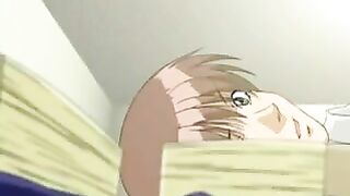 The big-eyed Hentai girl is good at blowing cock