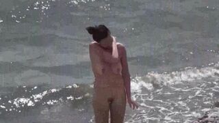 A little naked fun on the beach with a couple