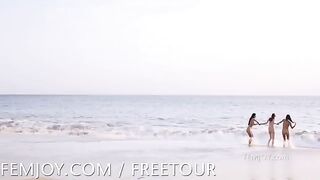 On the nudist beach, you can see something impressive