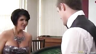 The woman lost her pussy and mouth at card game