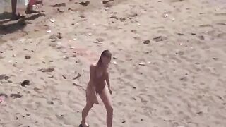 A couple enjoying each other naked right on the sea