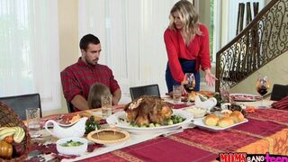 A very hot threesome sex after family dinner number 3