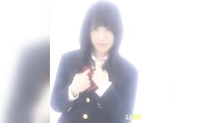 Japanese school uniform makes the girl very excited to masturbate
