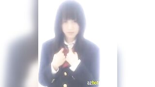 Japanese school uniform makes the girl very excited to masturbate