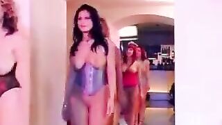Beautiful big tits milf fucked by a crowd on the couch in a hot gangbang