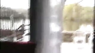 The man peeps under the skirt and caresses the girl’s pussy