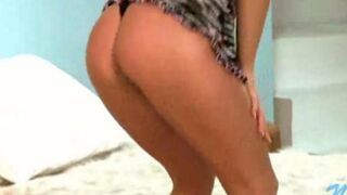 A young Russian whore demonstrates her stripping skills on camera