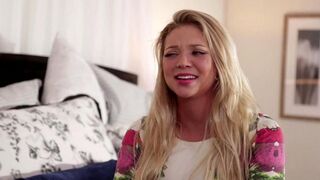 Beautiful girls are stuck in bed and have lesbian sex