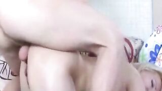 A deep anal sex with a sexy mommy wearing nylons at home