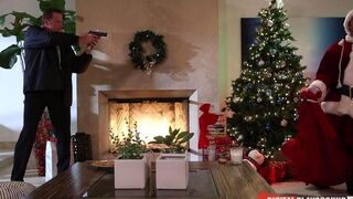 A girl was fucked by a man in a Santa Claus costume on Christmas