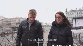 The first oncoming vehicle, Russian gives a blowjob