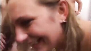 Young beauty has an incredible sex with a group of young men
