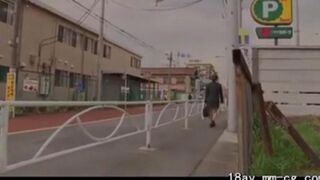 Asian woman in black pantyhose uniform gets roughly fucked