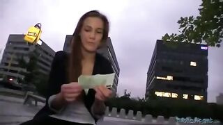 A random girl was picked up and fucked on the street in POV style