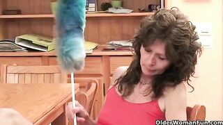 A mature woman caresses her sweet vagina