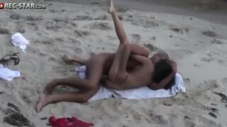 Real hidden shooting on the beach with a twist of daring passion
