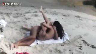 Real hidden shooting on the beach with a twist of daring passion