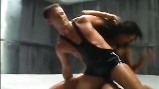 The long fight ended with oil sex and big tits of a brunette