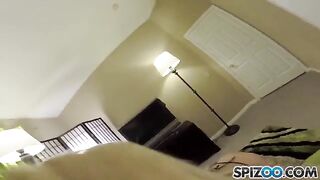 A blonde is ready to do anything for money, even on her bed