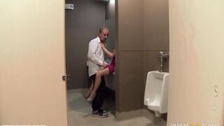 A meeting in the toilet with a waiter ends with sex in this hot vid