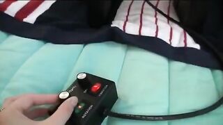 Three girls having fun and enjoying sex with a vibrator