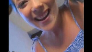 A man with a big dick fucks his babysitter with small natural tits
