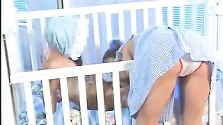 A man with a big dick fucks his babysitter with small natural tits