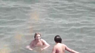 Bathing naked on the beach is very refreshing