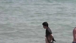 Bathing naked on the beach is very refreshing