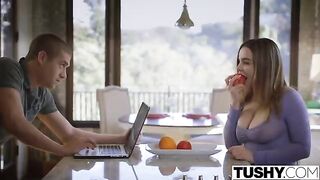 Natasha Niis gets banged by her husband right after breakfast in the bedroom