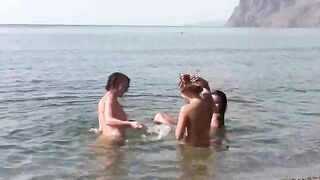 Nude beauty on the beach is a very nice view