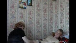 The old woman has sex with her son on a hidden camera