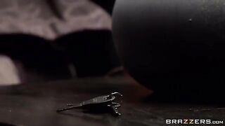The guy fucked the attached girl on the bed