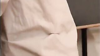The student received a grade from the teacher and licked her pussy