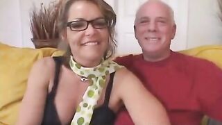 The old man gave his wife to a student, and she became a slut