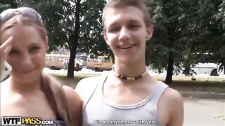 The guy made a successful licking of two beauties