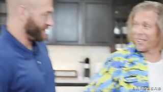She also gets a cumshot when she pleases two guys