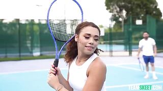 Practicing sex after training with a girl