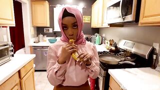 A black guy has sex with a modest girl in POV style