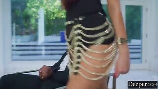 The security guard caught the intruder and punished her for it