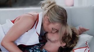 A cum shot finish for the hot squirting nurse in stockings