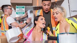 Three girls in an orgy, inspired by a hardcore video