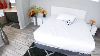 Coach fucks blonde and cumms in her pussy