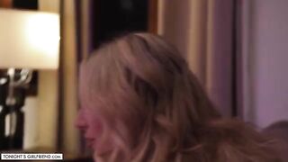 Foot-fetishist fucked busty blonde Kayley Gunner in sexy stockings and pantyhose