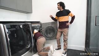 Lookalikes tag team a gorgeous MILF in an intense scene